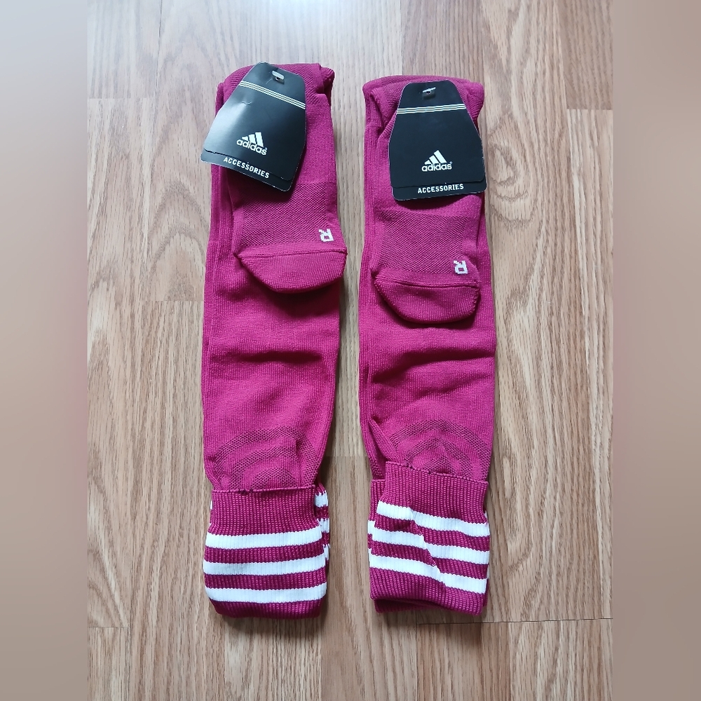 2 Pairs of Adidas Men's Red Violet  Long Socks